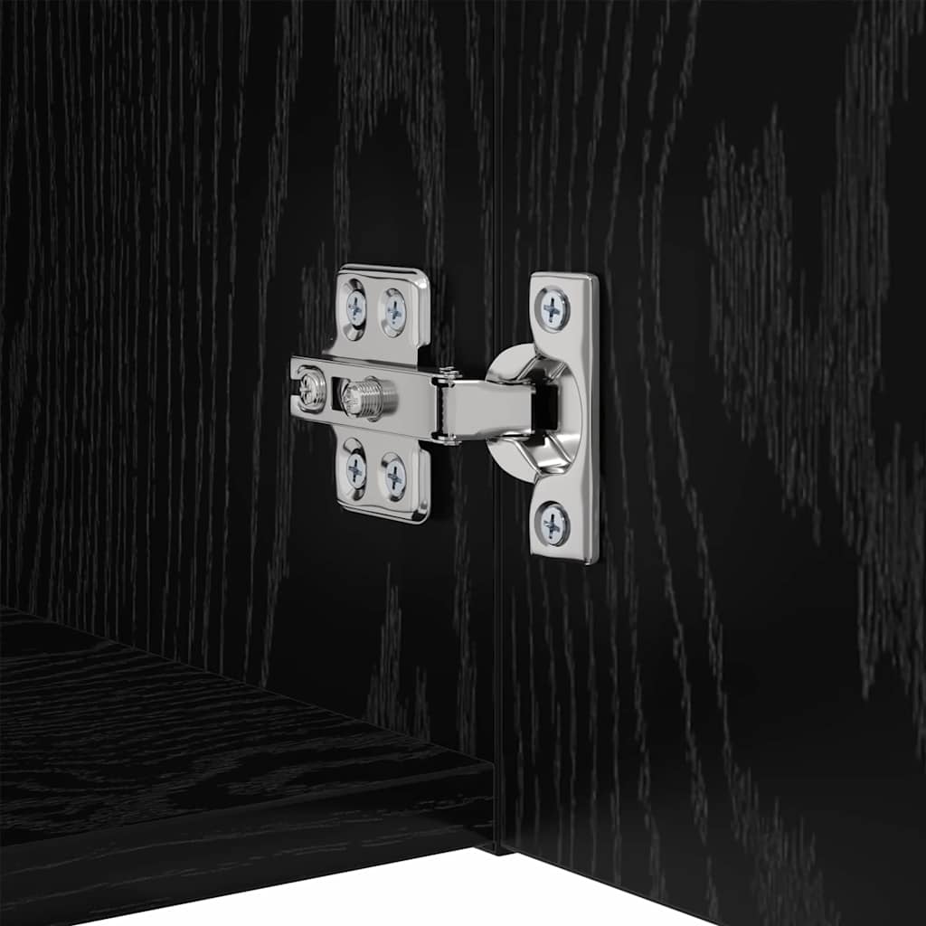 vidaXL Σετ επίπλου τηλεόρασης με ράφι με αποθήκευση με πόρτα 5 pcs Μαύρη Οξυά