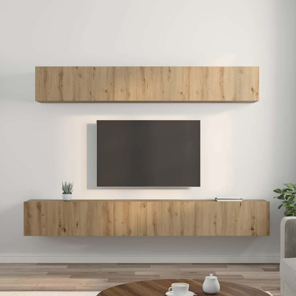 vidaXL Σετ επίπλου τηλεόρασης 5 pcs Artisan Oak Επεξεργασμένο ξύλο