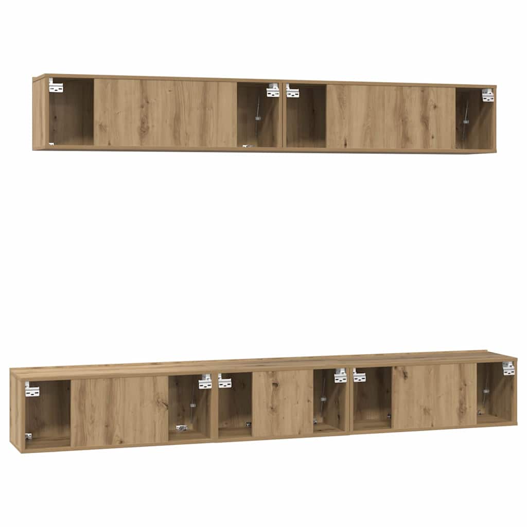 vidaXL Σετ επίπλου τηλεόρασης 5 pcs Artisan Oak Επεξεργασμένο ξύλο