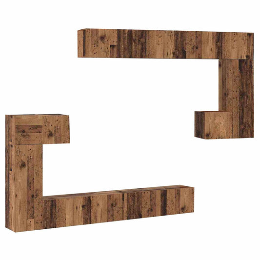 vidaXL Μονάδες TV Επιτοίχιο 4 pcs Παλιό Ξύλο Επεξεργασμένο ξύλο