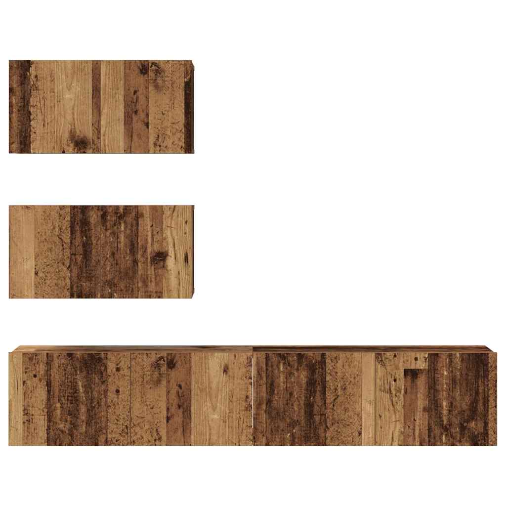 vidaXL Σετ επίπλου τηλεόρασης 4 pcs Παλαιό ξύλο 80 x 30 x 30 εκ