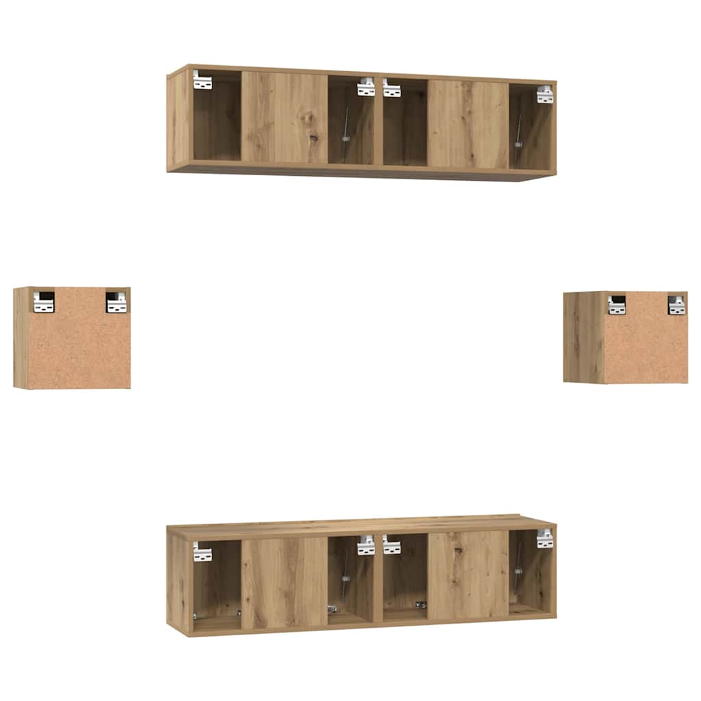 vidaXL Σετ επίπλου τηλεόρασης 6 τμχ. Artisan Oak Επεξεργασμένο Ξύλο