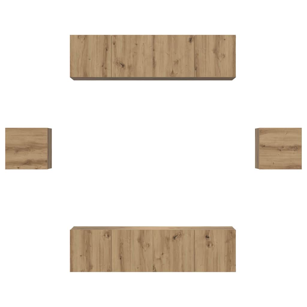 vidaXL Σετ επίπλου τηλεόρασης 6 τμχ. Artisan Oak Επεξεργασμένο Ξύλο