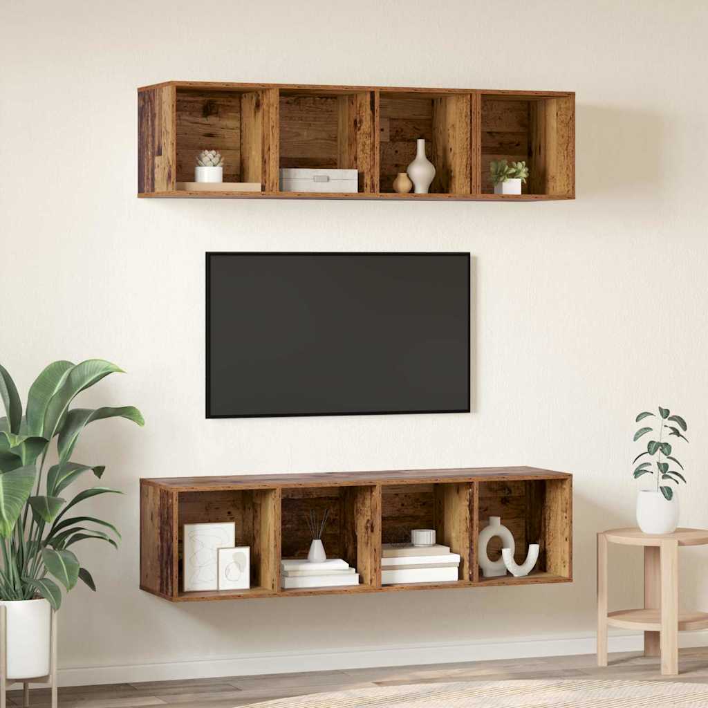 vidaXL Σετ επίπλου τηλεόρασης 3 pcs Παλιό Ξύλο Επεξεργασμένο ξύλο