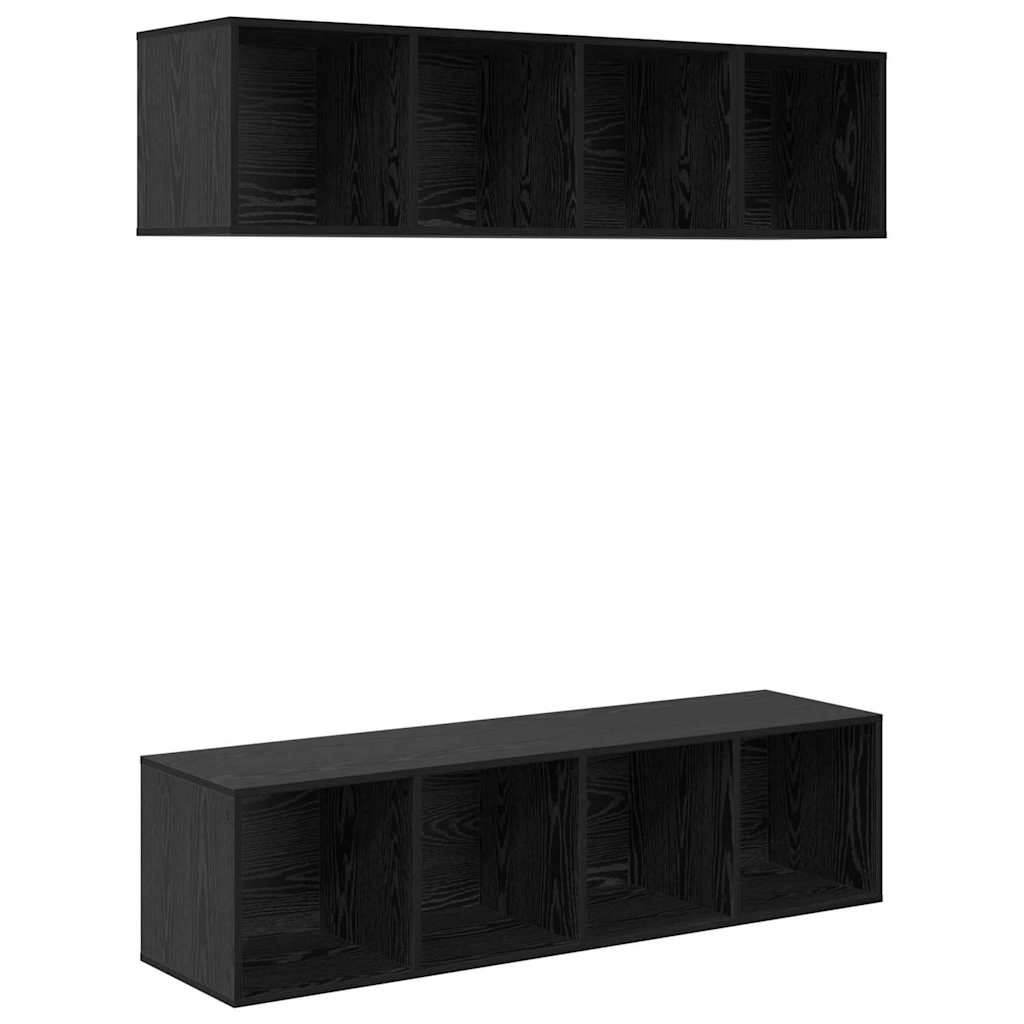 vidaXL Σετ επίπλου τηλεόρασης 3 pcs Μαύρη Οξυά Επεξεργασμένο ξύλο