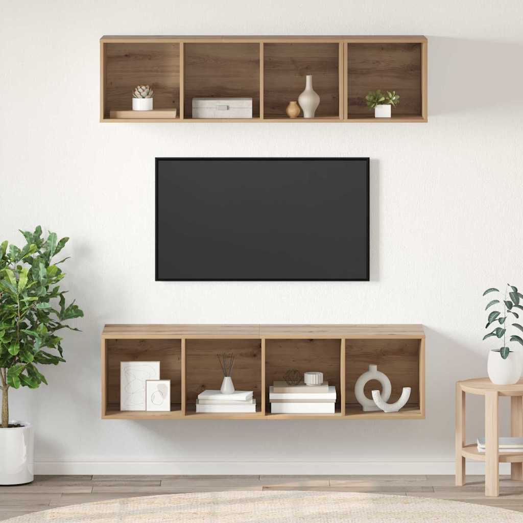 vidaXL Σετ επίπλου τηλεόρασης 3 pcs Artisan Oak Επεξεργασμένο ξύλο