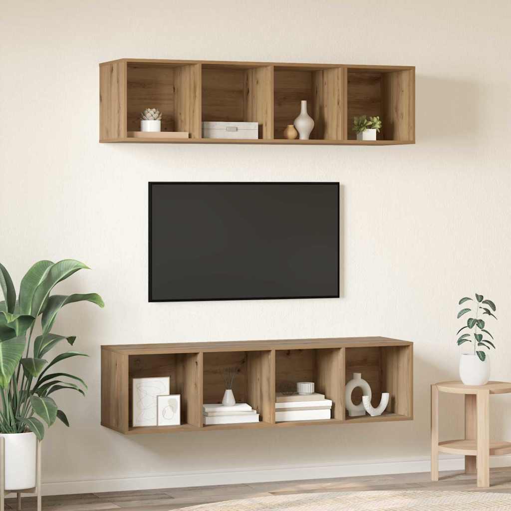 vidaXL Σετ επίπλου τηλεόρασης 3 pcs Artisan Oak Επεξεργασμένο ξύλο