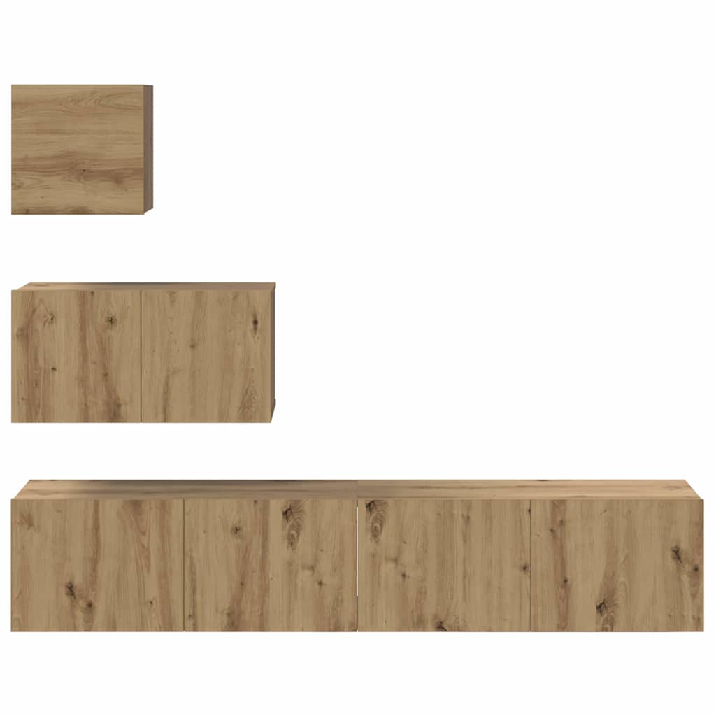 vidaXL Σετ επίπλου τηλεόρασης 4 pcs Artisan Oak Επεξεργασμένο ξύλο