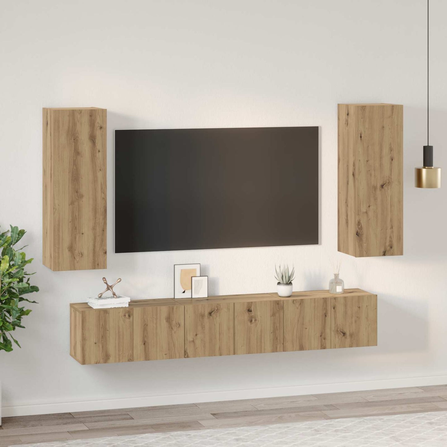 vidaXL Σετ επίπλου τηλεόρασης 5 τμχ. Artisan Oak Επεξεργασμένο Ξύλο