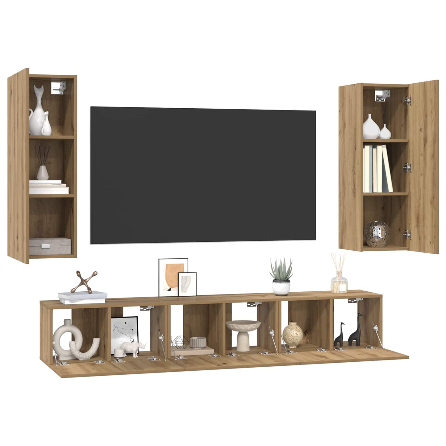 vidaXL Σετ επίπλου τηλεόρασης 5 τμχ. Artisan Oak Επεξεργασμένο Ξύλο