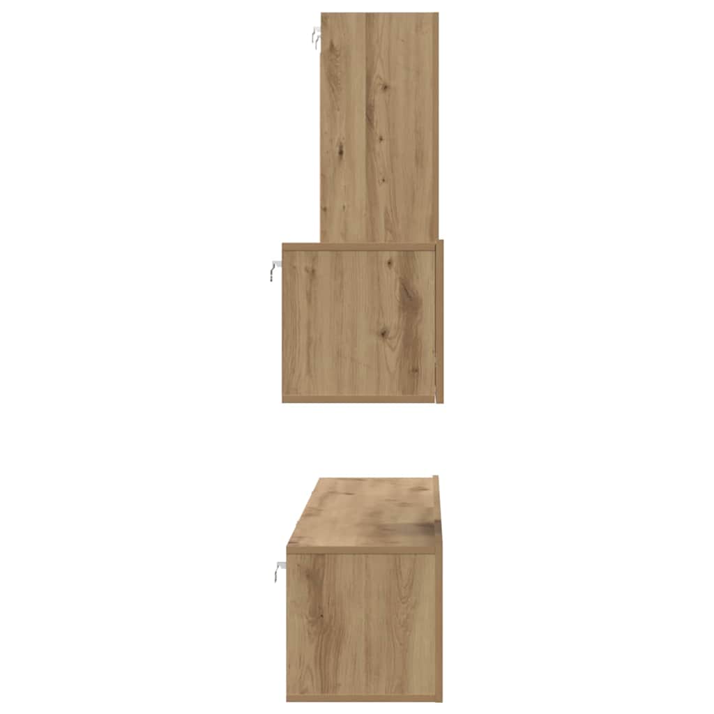 vidaXL Τηλεοπτική Κάβα Τοίχου 4 pcs Artisan Oak Επεξεργασμένο ξύλο