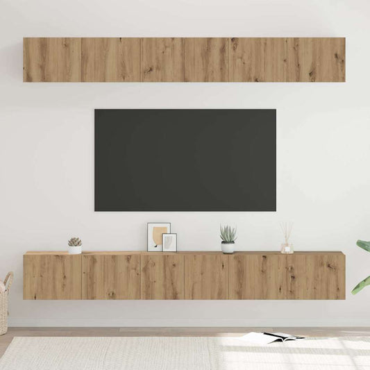 vidaXL Σετ επίπλου τηλεόρασης 6 pcs Artisan Oak Επεξεργασμένο ξύλο
