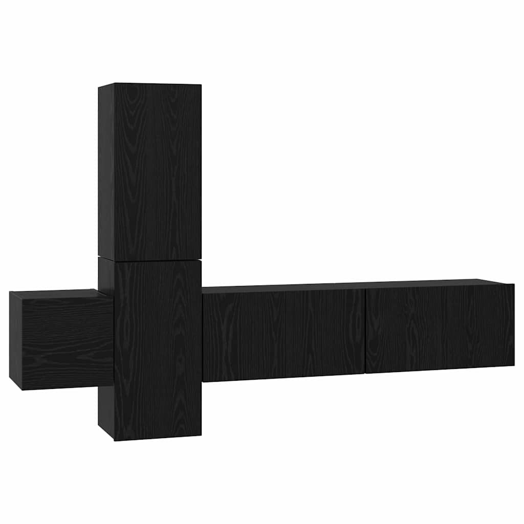 vidaXL Σετ επίπλου τηλεόρασης 5 pcs Μαύρη δρυς Επεξεργασμένο ξύλο