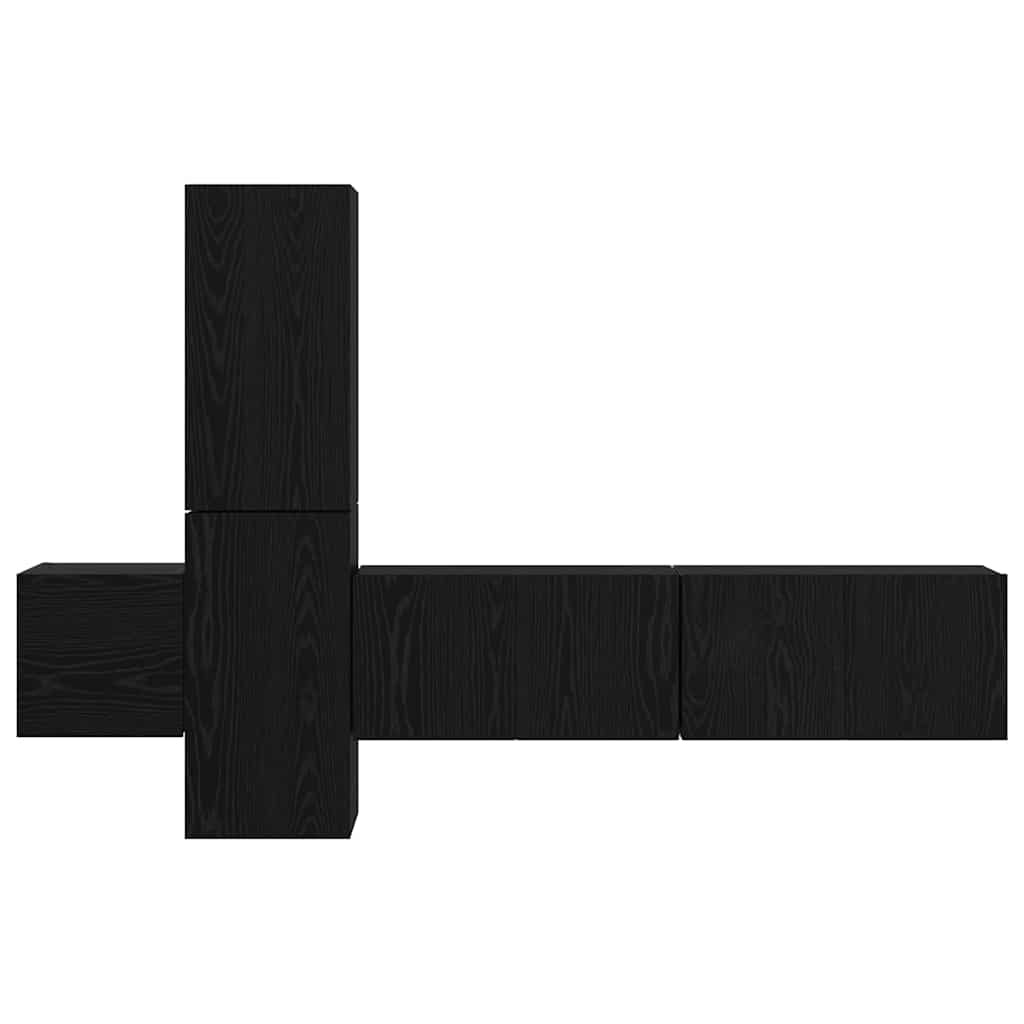 vidaXL Σετ επίπλου τηλεόρασης 5 pcs Μαύρη δρυς Επεξεργασμένο ξύλο