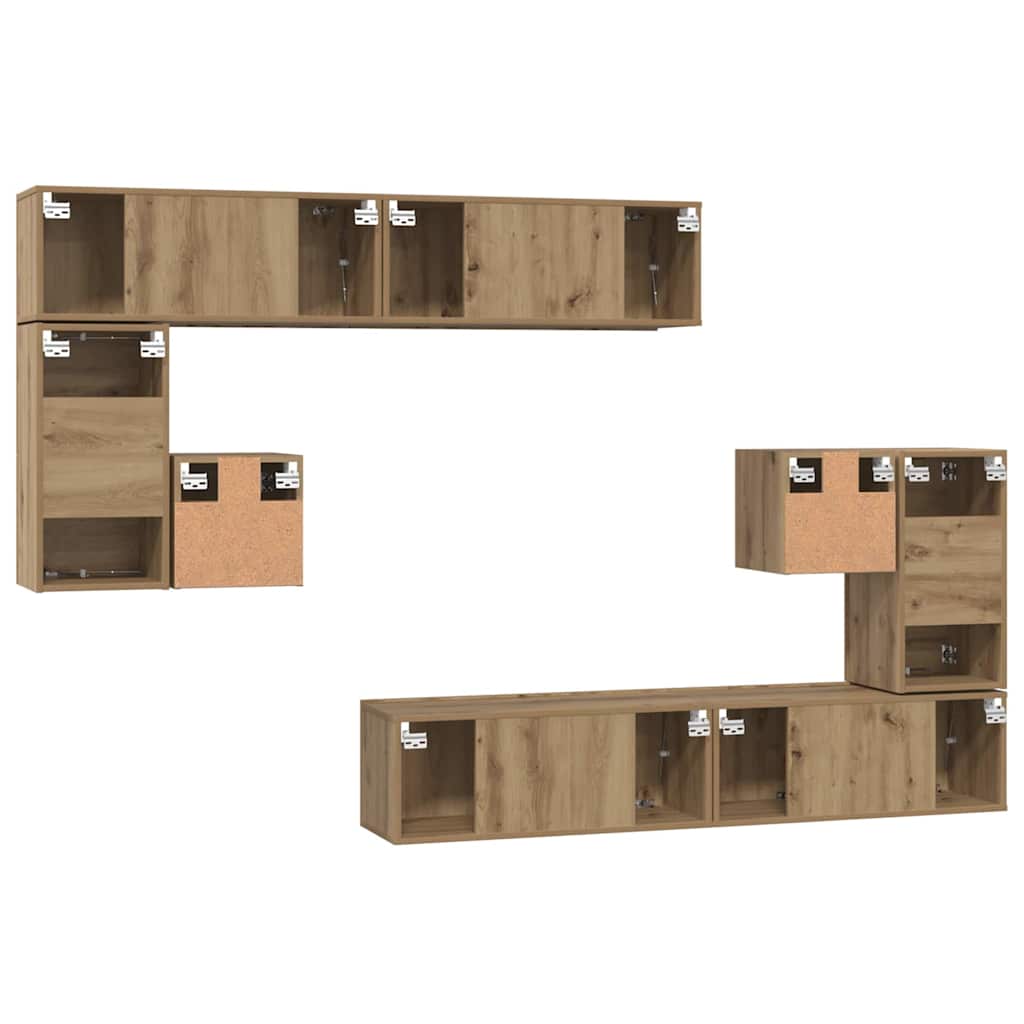 vidaXL Μονάδες TV Επιτοίχιο 4 pcs Artisan Oak Επεξεργασμένο ξύλο