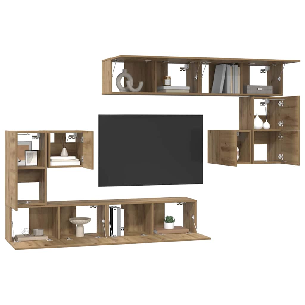 vidaXL Μονάδες TV Επιτοίχιο 4 pcs Artisan Oak Επεξεργασμένο ξύλο