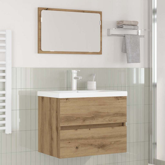 vidaXL Σετ Επίπλων Μπάνιου 3 pcs Μαύρη δρυς 60 x 38.5 x 45 cm