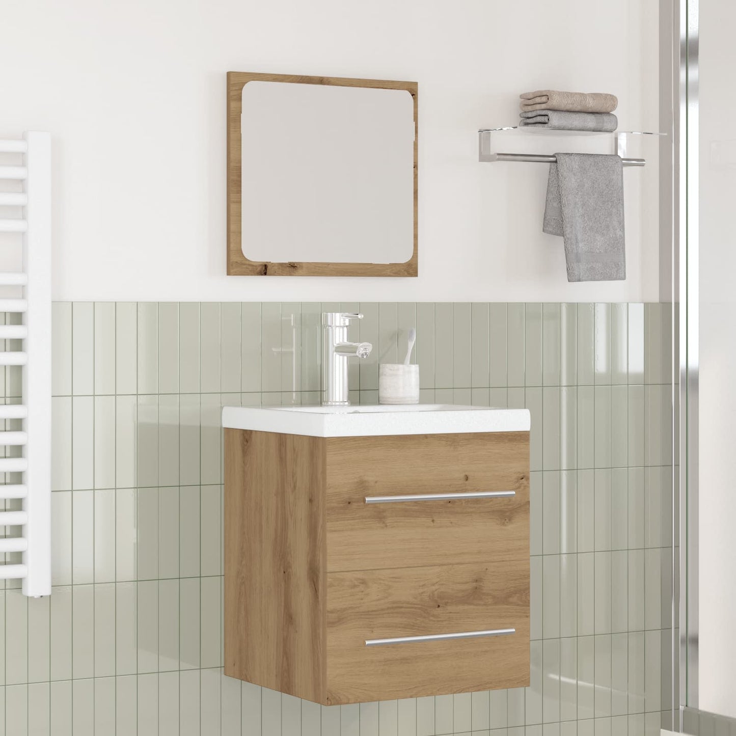 vidaXL Σετ Επίπλων Μπάνιου 2 τεμ. Artisan Oak Επεξεργασμένο Ξύλο