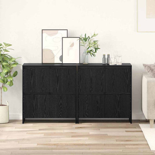 vidaXL Παραδοσιακά Πλευρικά Έπιπλα 2 pcs Μαύρη δρυς 70 x 41 x 75 εκ.