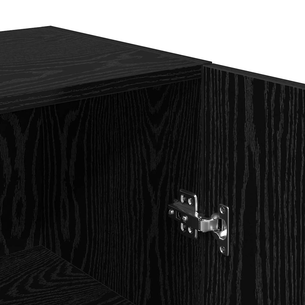 vidaXL Σετ επίπλου τηλεόρασης Επιτοίχιο Μαύρη Οξυά Επεξεργασμένο ξύλο