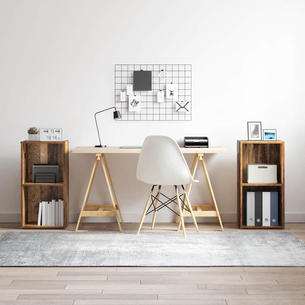 vidaXL Σετ επίπλου τηλεόρασης 2 pcs Παλιό Ξύλο 37 x 35 x 72 εκ.