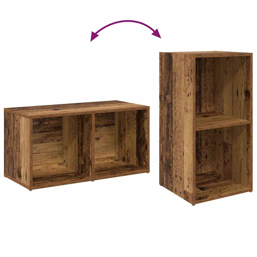 vidaXL Σετ επίπλου τηλεόρασης 2 pcs Παλιό Ξύλο 37 x 35 x 72 εκ.
