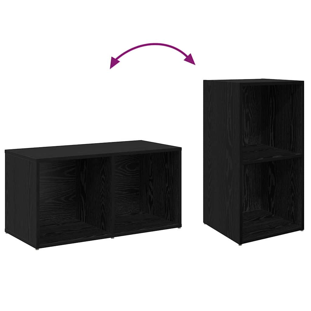 vidaXL Σετ επίπλου τηλεόρασης 2 pcs Μαύρη Οξυά 37 x 35 x 72 εκ.