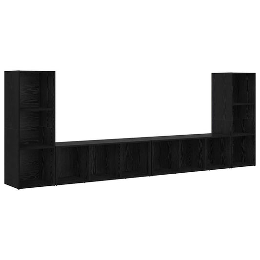 vidaXL Σετ επίπλου τηλεόρασης 4 pcs Μαύρη Οξυά 37 x 35 x 107 εκ