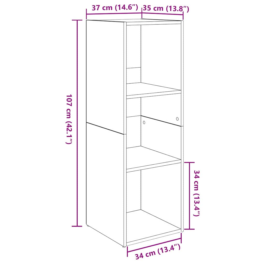 vidaXL Ντουλάπι TV με ράφι 4 pcs Χειροποίητη δρυς 37 x 35 x 107.5 εκ.