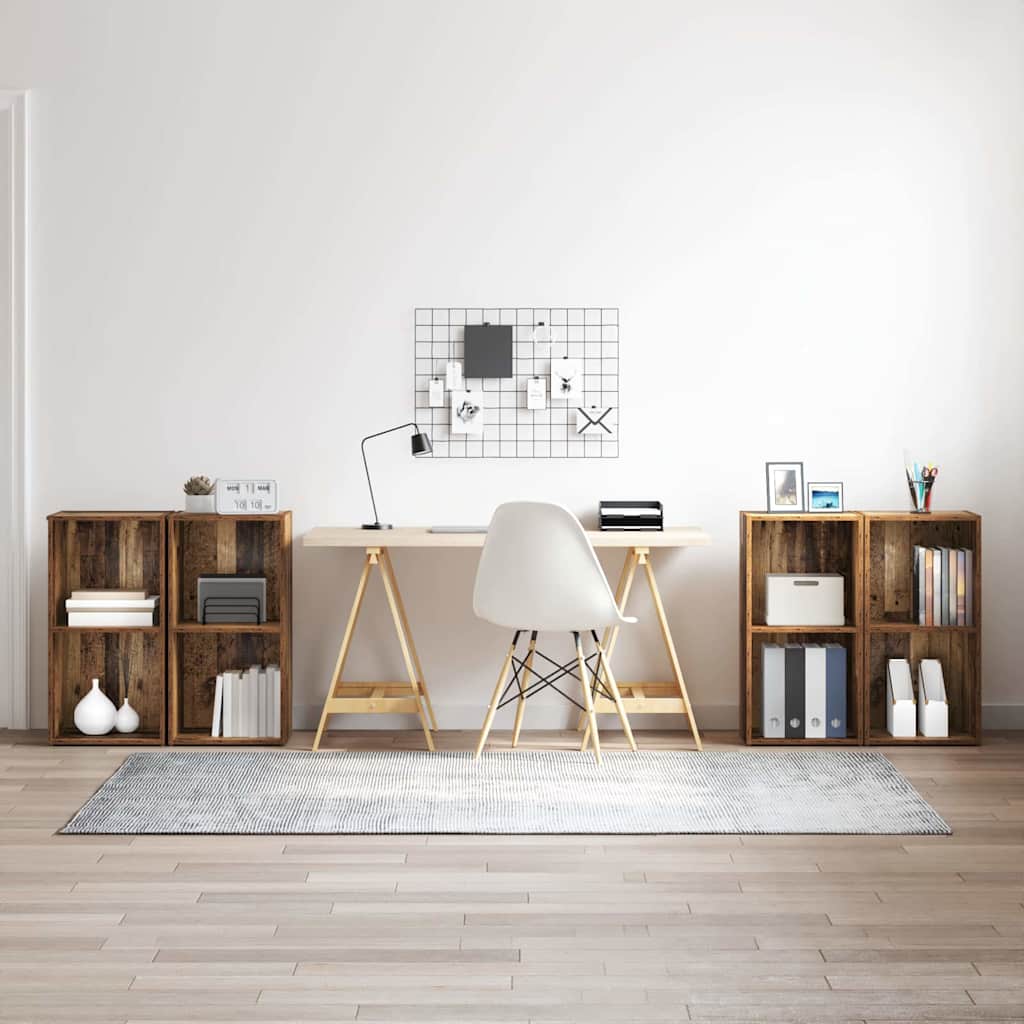 vidaXL Σετ επίπλου τηλεόρασης 4 pcs Παλιό Ξύλο 37 x 37 x 72 εκ