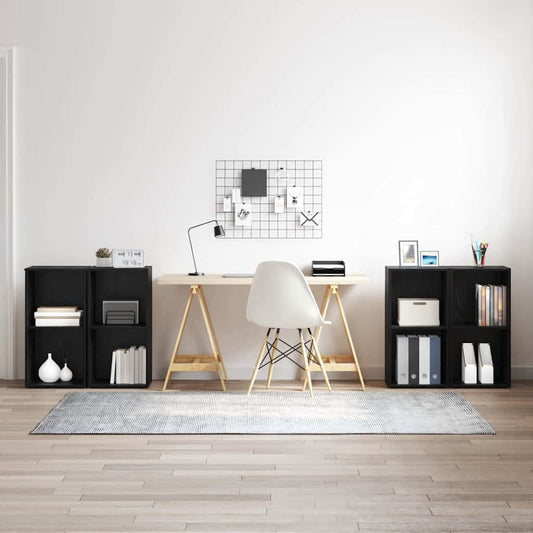 vidaXL Σετ επίπλου τηλεόρασης 4 pcs Μαύρη Δρυς 72 x 35 x 36.5 cm