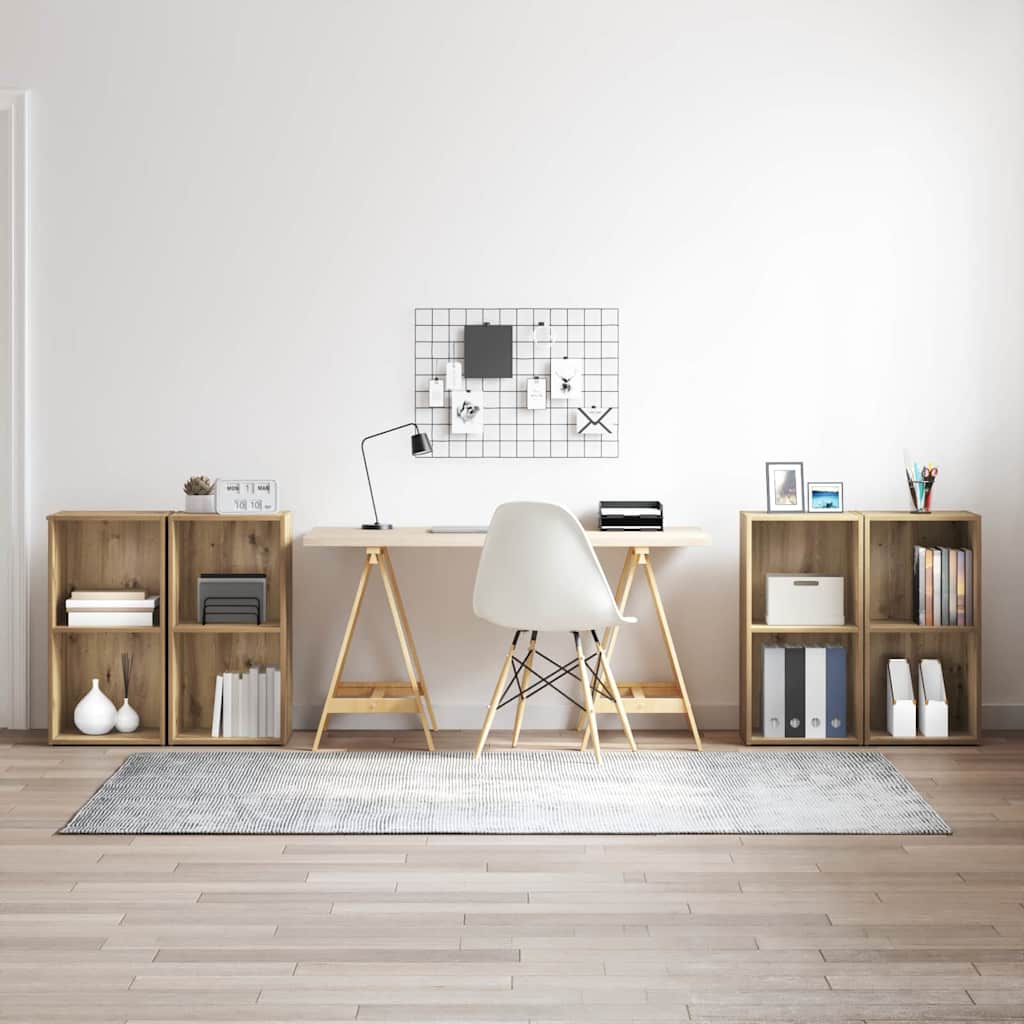 vidaXL Σετ επίπλου τηλεόρασης 4 pcs Χειροποίητη δρυς 72 x 35 x 36.5 cm