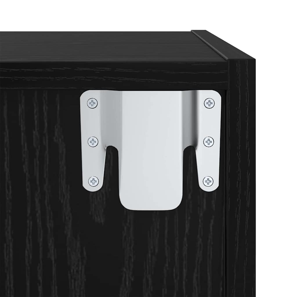 vidaXL Τηλεοπτική Κάβα Τοίχου 4 pcs Μαύρη δρυς 37 x 37 x 107.5 εκ