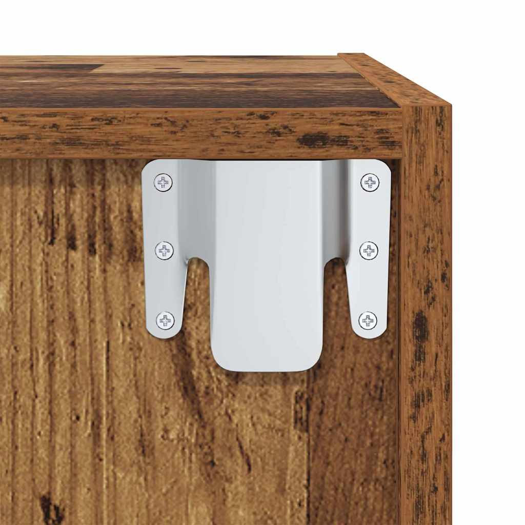 vidaXL Σετ επίπλου τηλεόρασης Επιτοίχιο 2 pcs Καφέ 37 x 37 x 142.5 εκ