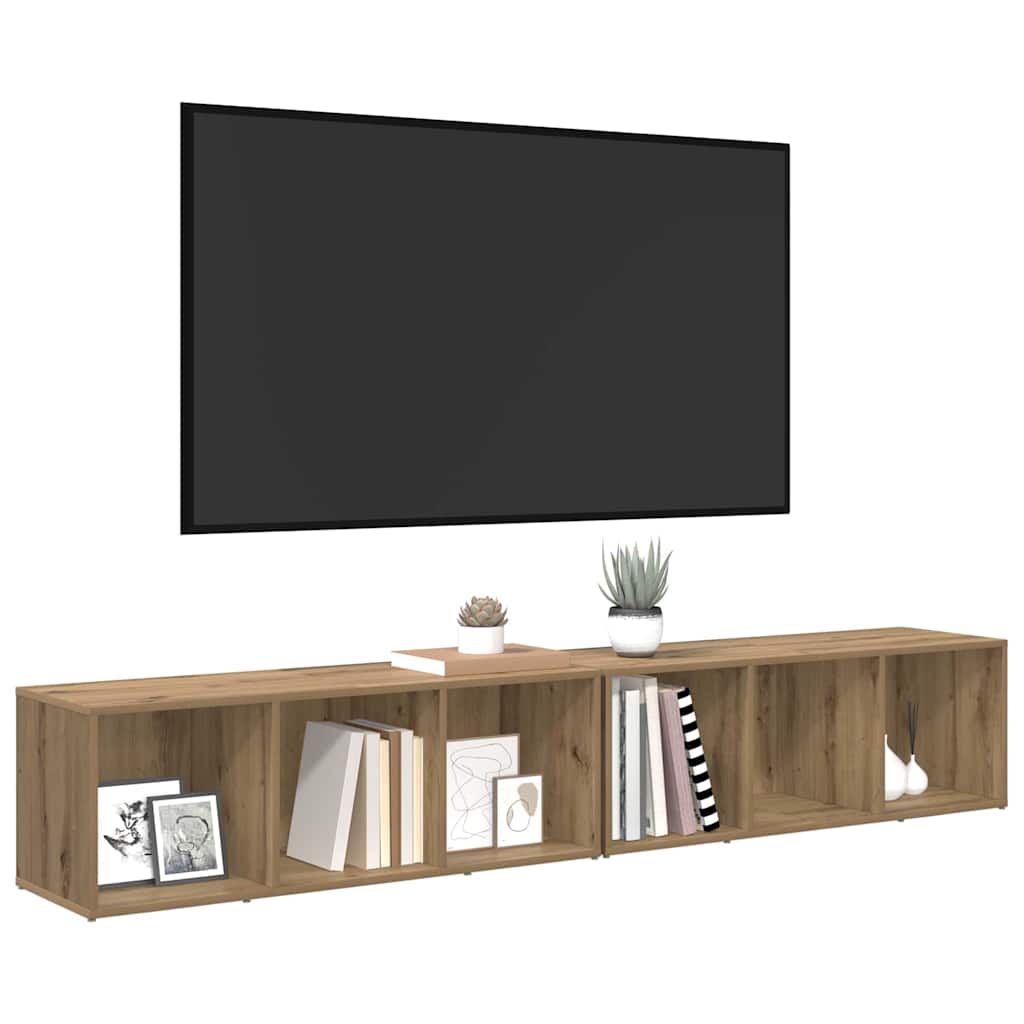 vidaXL Σετ επίπλου τηλεόρασης 2 pcs Artisan Oak 37 x 35 x 107 εκ.