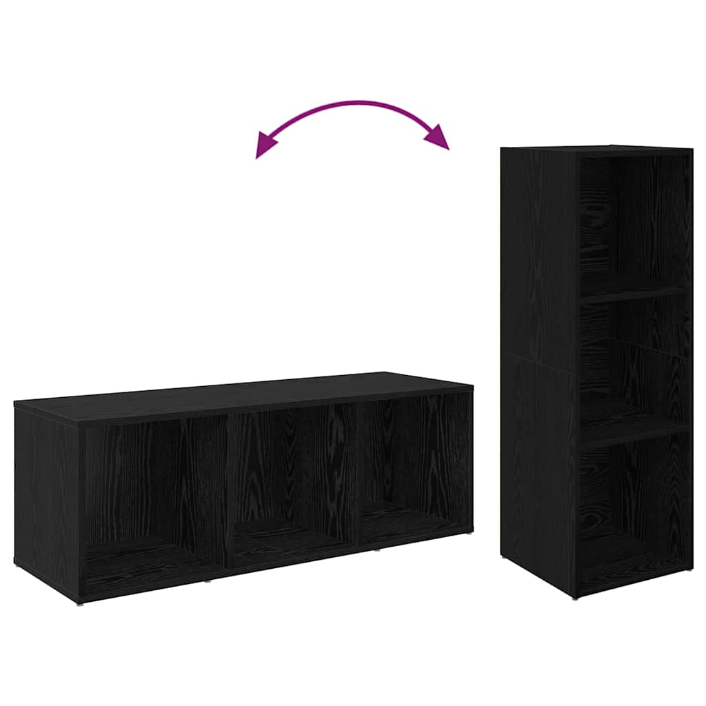 vidaXL Ντουλάπι TV 3 pcs Μαύρη δρυς 37 x 35 x 107.5 εκ