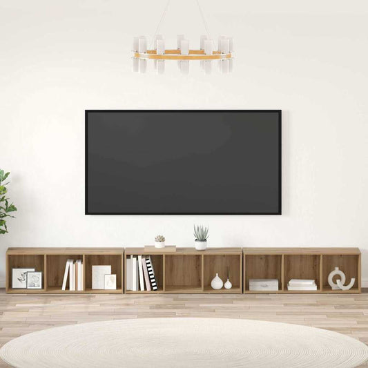 vidaXL Ντουλάπι TV 3 pcs artisan δρυς 37 x 35 x 107.5 εκ