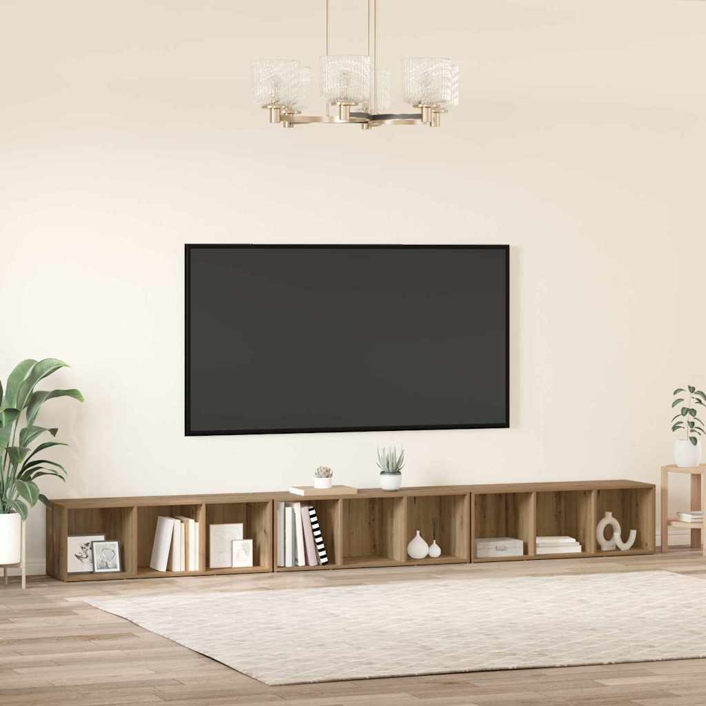 vidaXL Ντουλάπι TV 3 pcs artisan δρυς 37 x 35 x 107.5 εκ