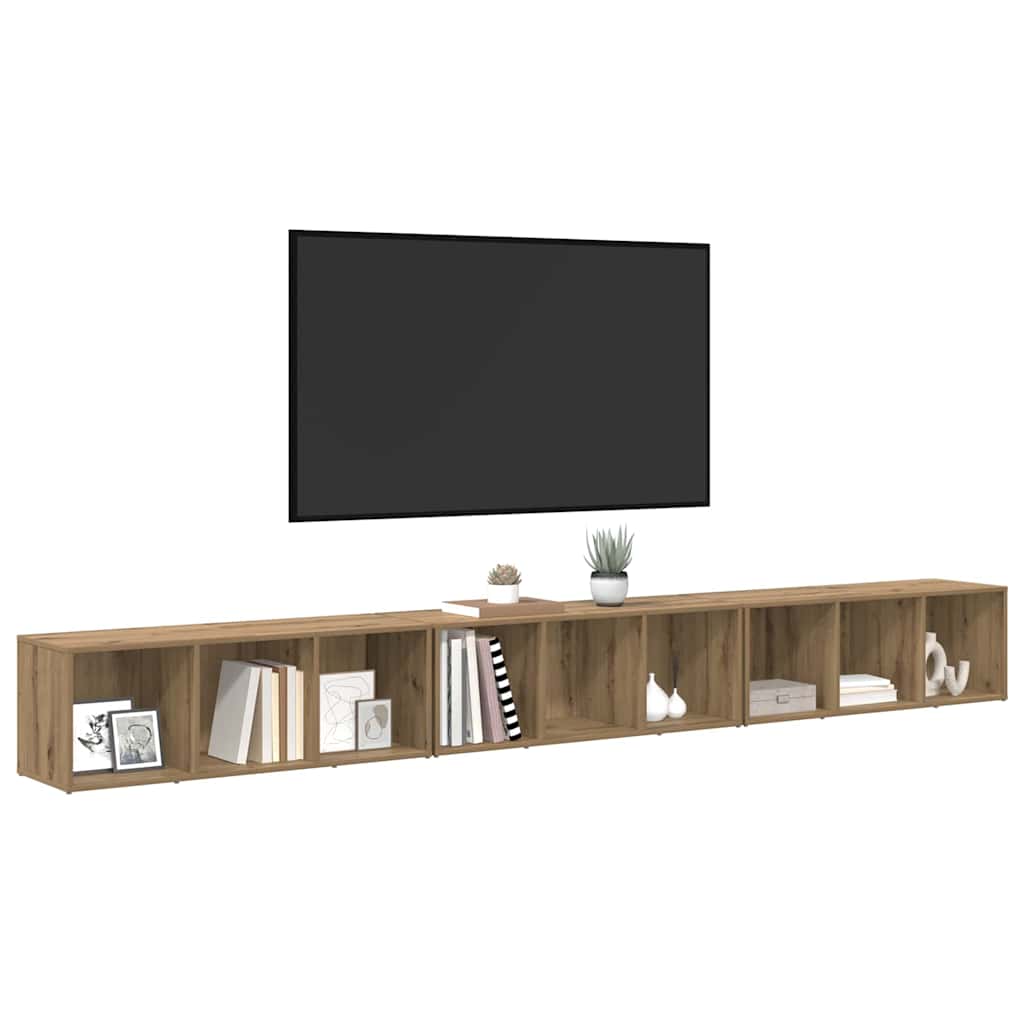 vidaXL Ντουλάπι TV 3 pcs artisan δρυς 37 x 35 x 107.5 εκ
