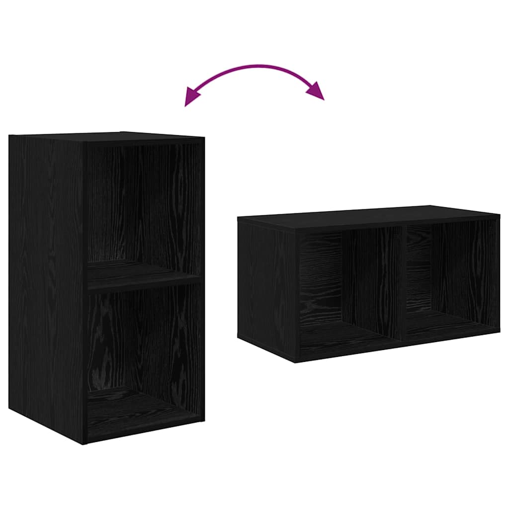 vidaXL Τηλεοπτική Κάβα Τοίχου 2 pcs Μαύρη Δρυς 37 x 37 x 72 εκ