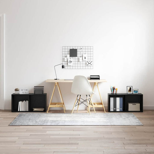 vidaXL Σετ επίπλου τηλεόρασης 2 pcs Μαύρη Δρυς 72 x 35 x 36.5 cm