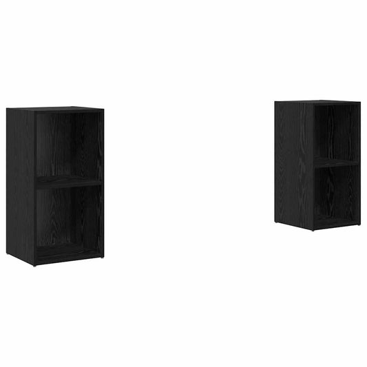 vidaXL Σετ επίπλου τηλεόρασης 2 pcs Μαύρη Δρυς 72 x 35 x 36.5 cm