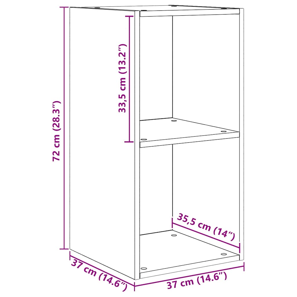 vidaXL Τηλεοπτική Κάβα Τοίχου 4 pcs Παλιό ξύλο 37 x 37 x 72 εκ
