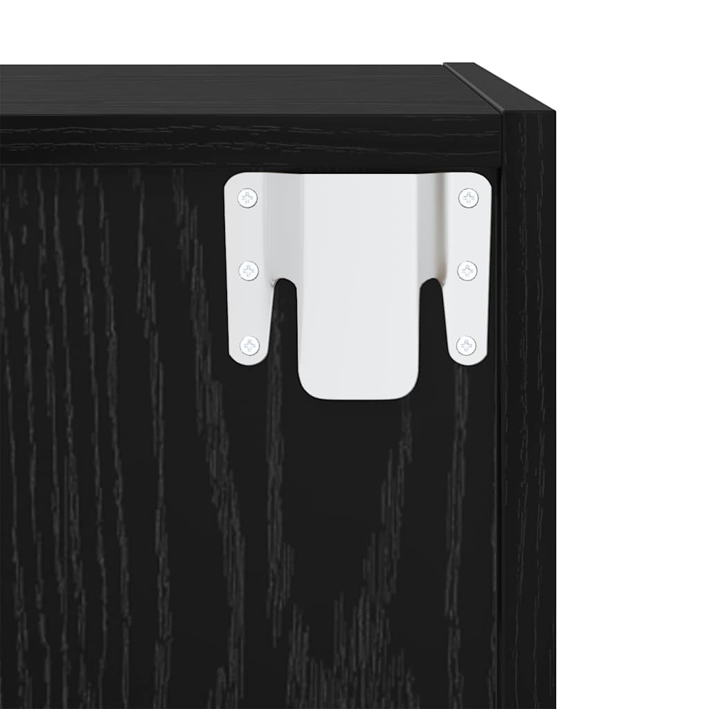 vidaXL Τηλεοπτική Κάβα Τοίχου 4 pcs Μαύρη Δρυς 37 x 37 x 72 εκ