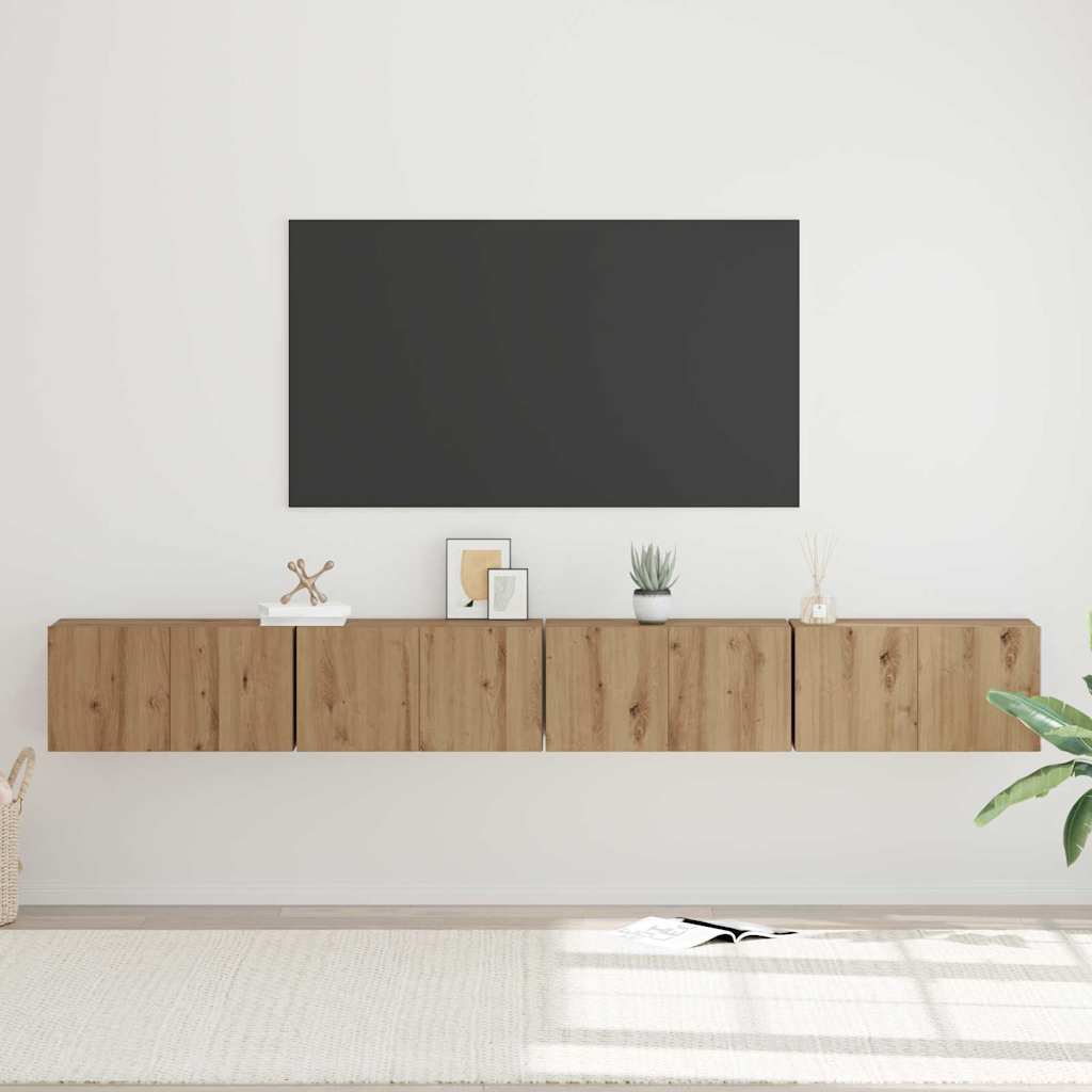 vidaXL Σετ επίπλου τηλεόρασης 4 τμχ. Artisan Oak Επεξεργασμένο Ξύλο
