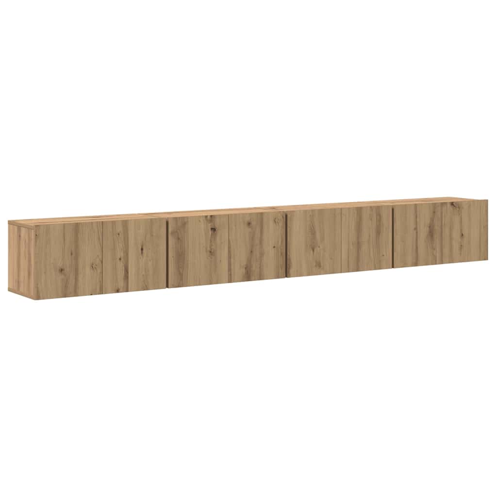 vidaXL Σετ επίπλου τηλεόρασης 4 τμχ. Artisan Oak Επεξεργασμένο Ξύλο
