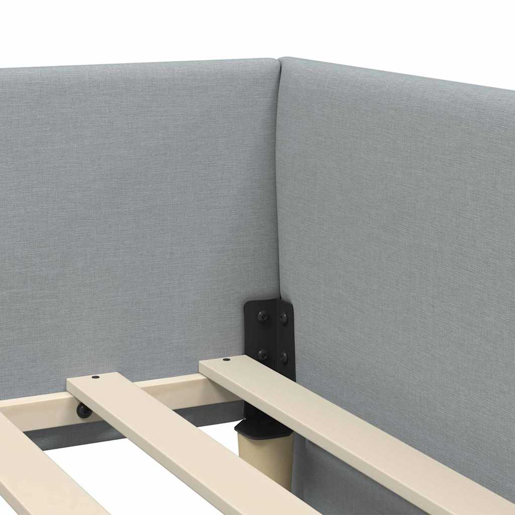 vidaXL Κρεβάτι Γωνίας Ανοιχτό γκρι 80 x 200 cm Ύφασμα και Έργο ξύλου