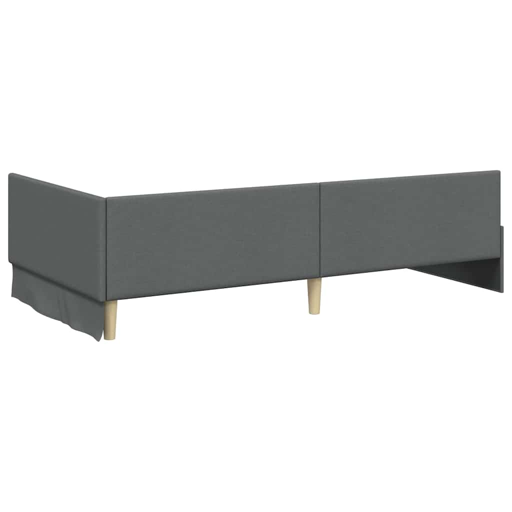 vidaXL Κρεβάτι Γωνίας Σκούρο γκρι 80 x 200 cm Ύφασμα και Έργο ξύλου