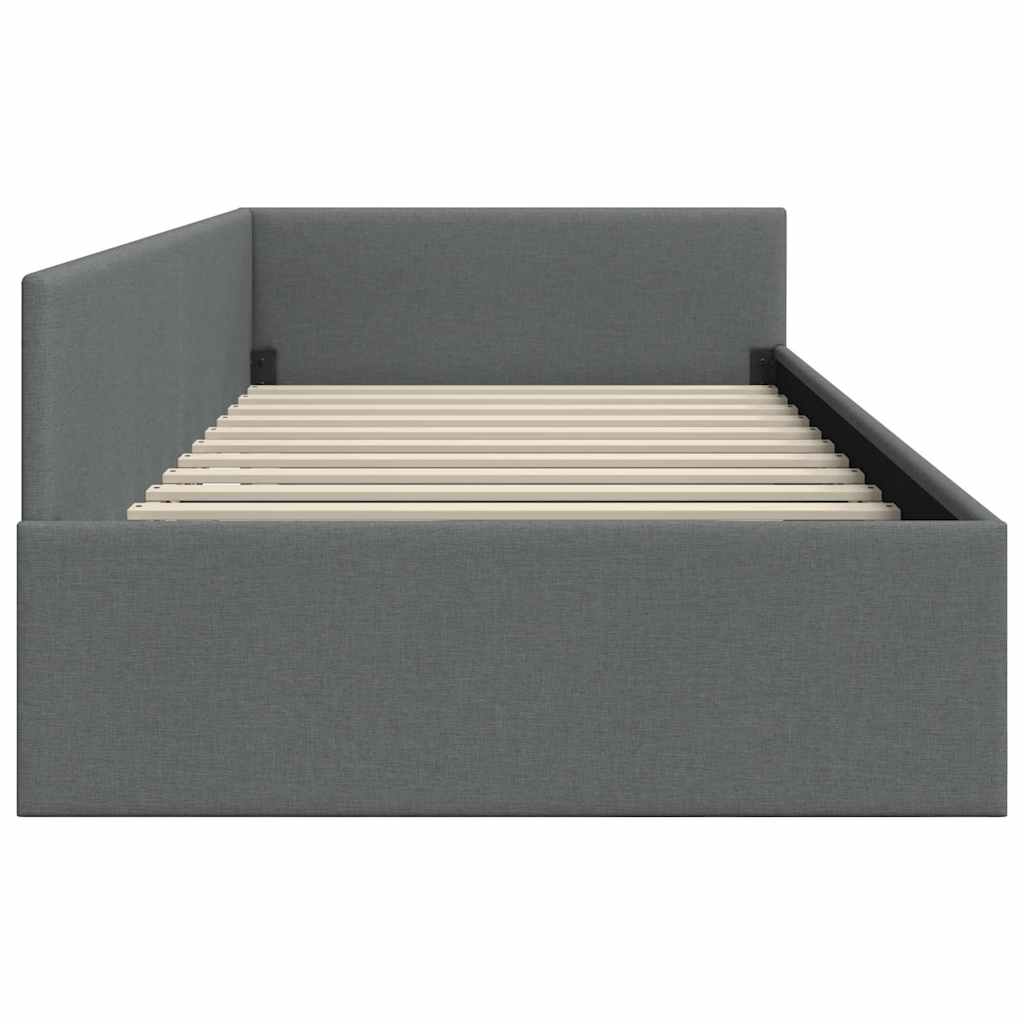 vidaXL Κρεβάτι Γωνίας Σκούρο γκρι 80 x 200 cm Ύφασμα και Έργο ξύλου