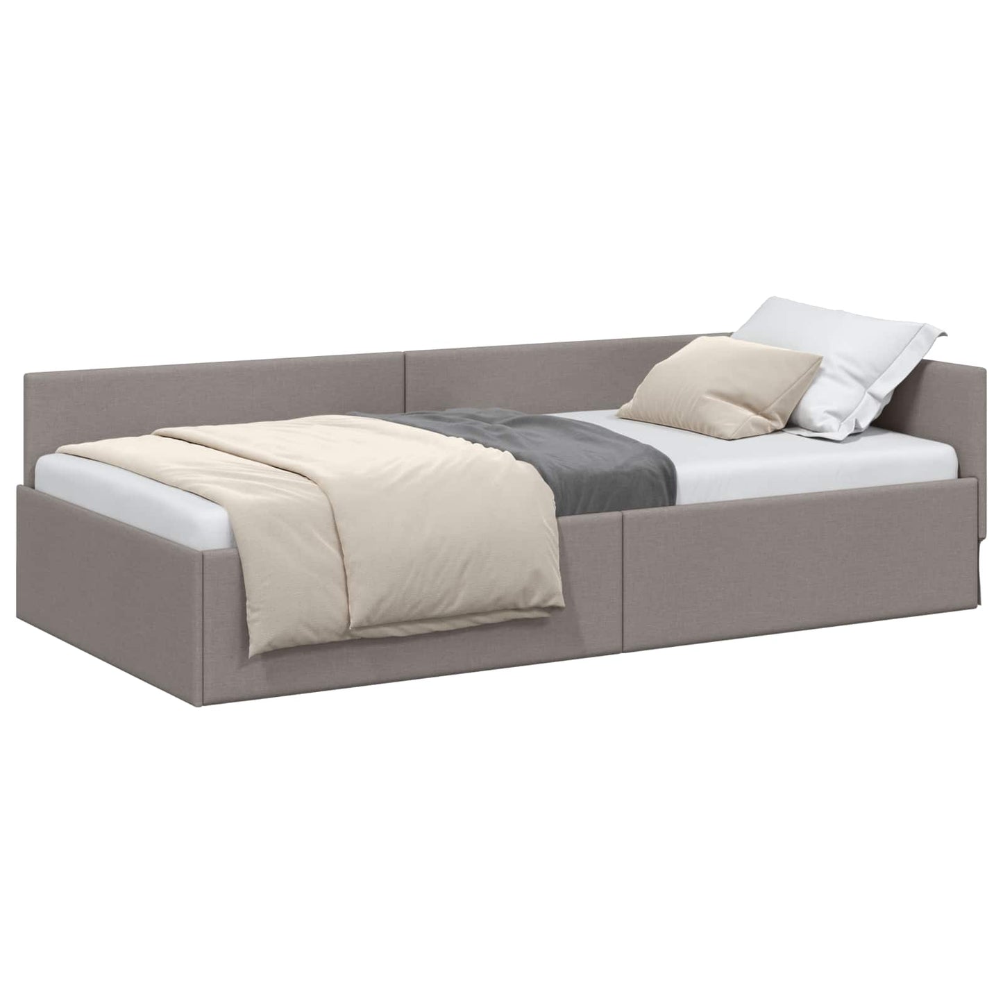 vidaXL Κρεβάτι Γωνίας με κεφαλάρι Taupe 80 εκ x 200 εκ ύφασμα
